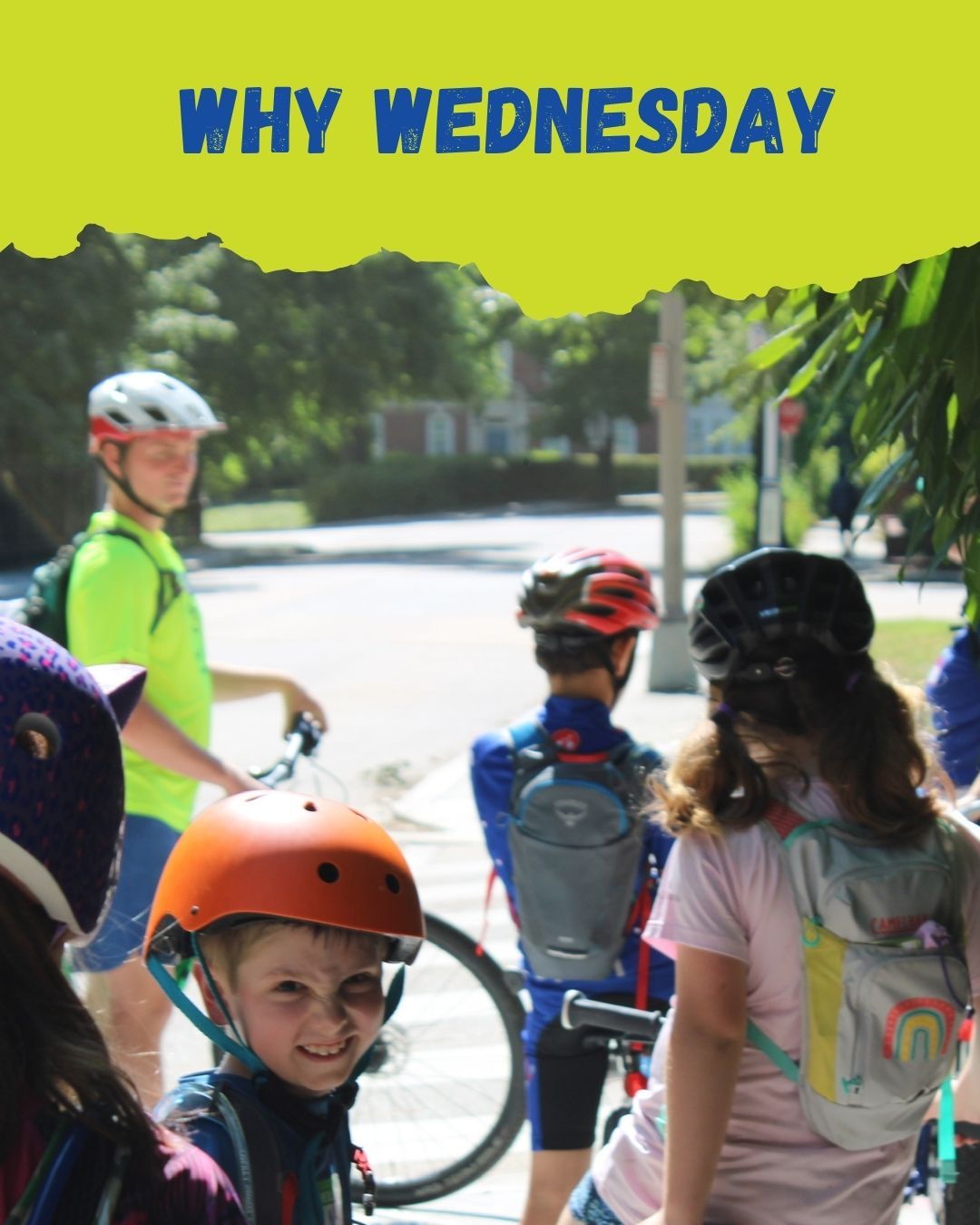 This week’s Why Wednesday: "Why We Ride with a Coach in the Front, Middle, and Back"

The coach in the front sets the pace, watches for oncoming cars, bikers, and pedestrians, and signals when the group needs to slow or stop.

The coach in the middle keeps the group connected, making sure riders don’t get too spread out and stepping in quickly if someone needs help or takes a fall.

The coach in the back makes sure no rider is left behind, supports the last riders in the group, and helps manage safe street crossings by moving up to check crosswalks when needed.

This structure allows kids to ride confidently, stay together, and focus on enjoying the experience, while we make sure every rider gets where they’re going safely.